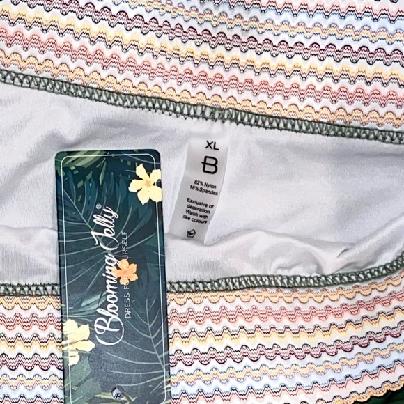 Blooming Jelly High Waisted Bikini Tummy Control Color Block Drawstring Size XL - Picture 8 of 9
